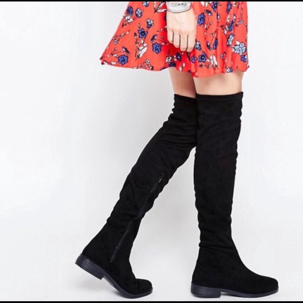 Black thigh high boots